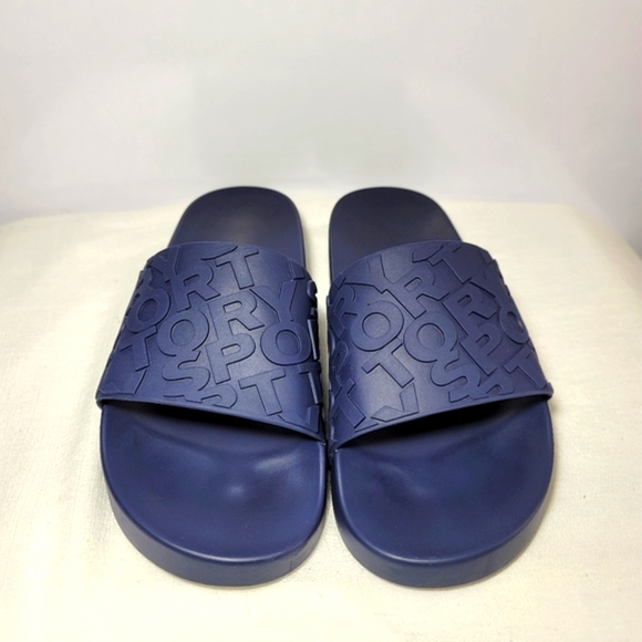 Tory Sport Mens Size 10M  Navy Blue Slides. - Picture 3 of 11